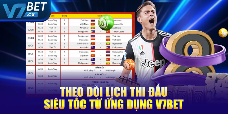 Theo dõi lịch thi đấu siêu tốc từ ứng dụng V7bet